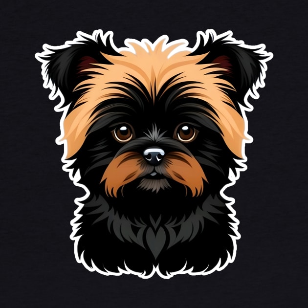 Head affenpinscher dog pet portrait cartoon vector illustration by art poo